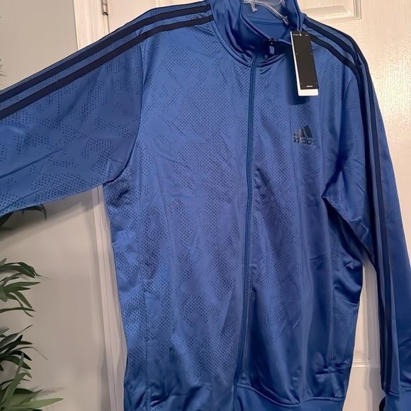 Adidas blue and black track performance jacket NWT XL - Picture 2 of 12